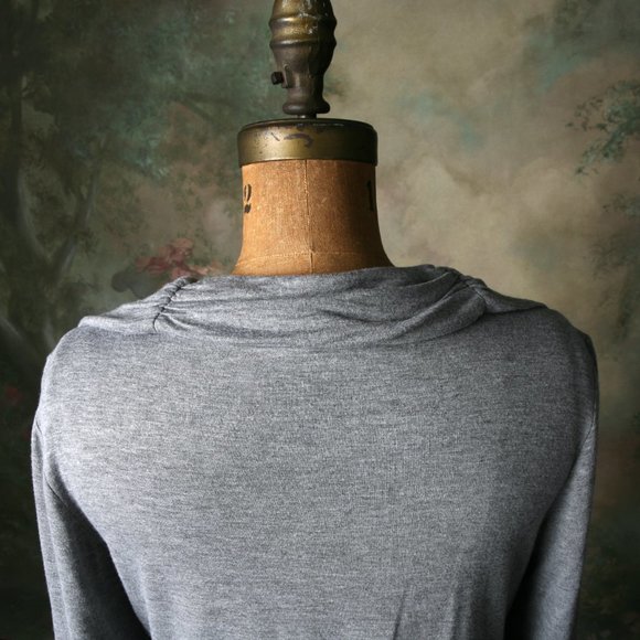Joseph A Peasant Boho Top Grey Soft Athleisure Md - Picture 3 of 12